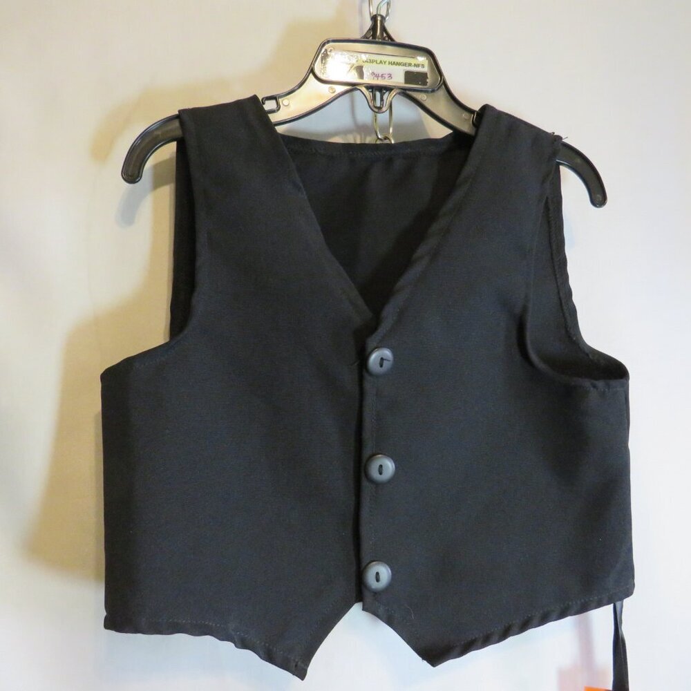 Black Dress Up Vest with hook & loop closure child size 4-6